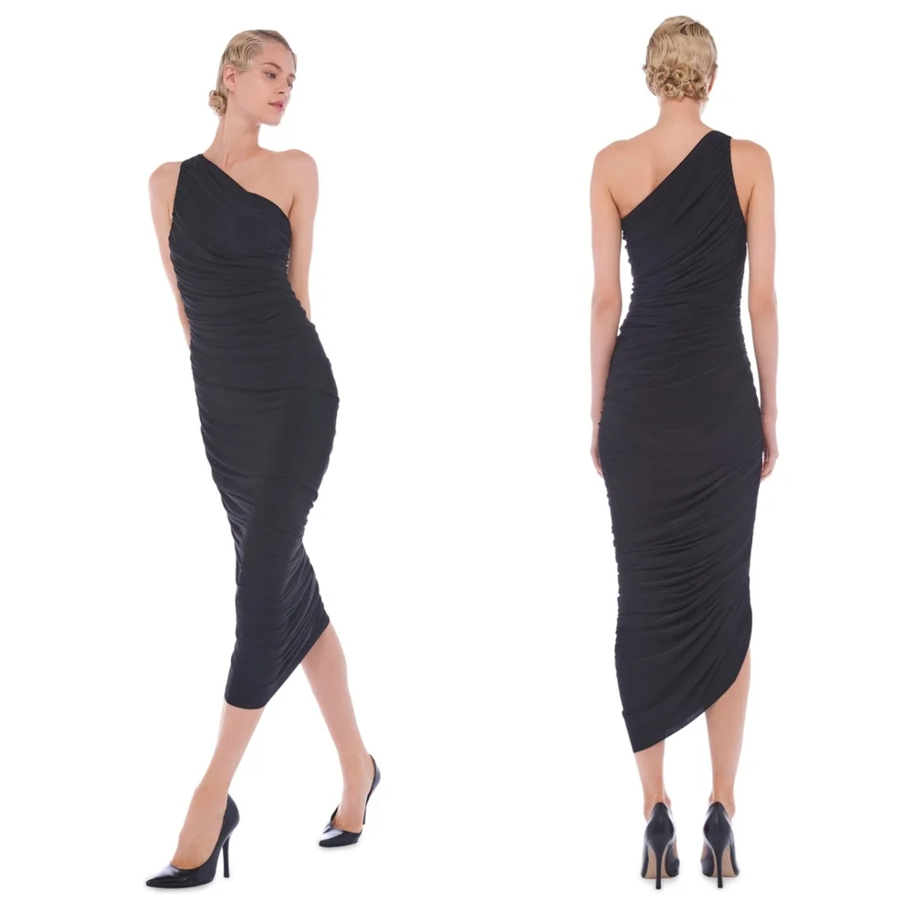 Norma Kamali One Shoulder Diana Gown Black Small